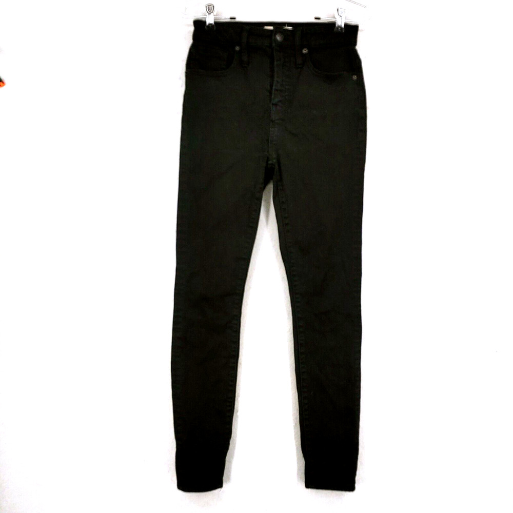 Madewell Curvy High Rise Skinny Stretch Jeans Women's Size 26 Black Dark Wash